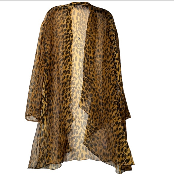 Vintage 90s Night works Surplice Cheetah print top cover up draped  Size 26W - Picture 16 of 17